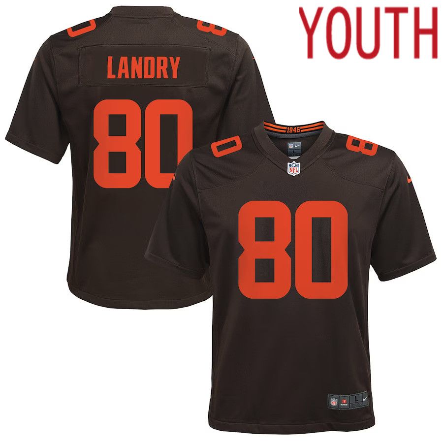 Youth Cleveland Browns #80 Jarvis Landry Nike Brown Alternate Game NFL Jersey->customized nfl jersey->Custom Jersey